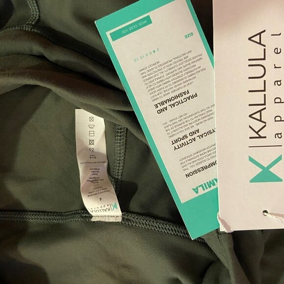 KALLULA APPAREL Women's Olive Kamila Athletic Leggings - Size 4 - Picture 3 of 5